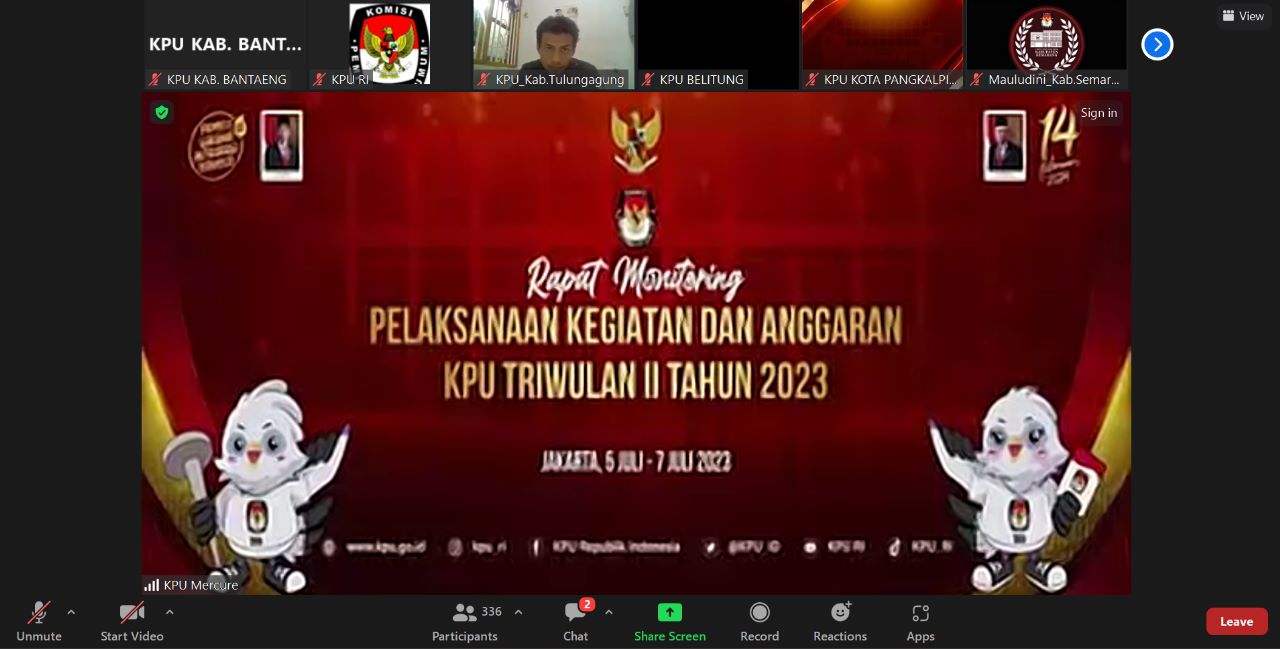 Pelaksanaan dan Anggaran KPU Triwulan II Tahun 2023