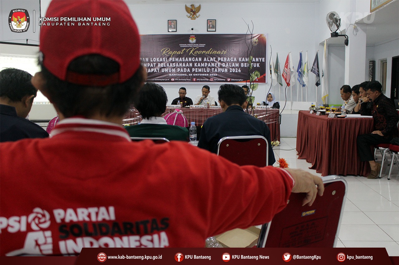 KPU KAb-Bantaeng Melakukan Rapat Koordinasi Penetapan Lokasi Pemasangan alat praga Kampanye.
