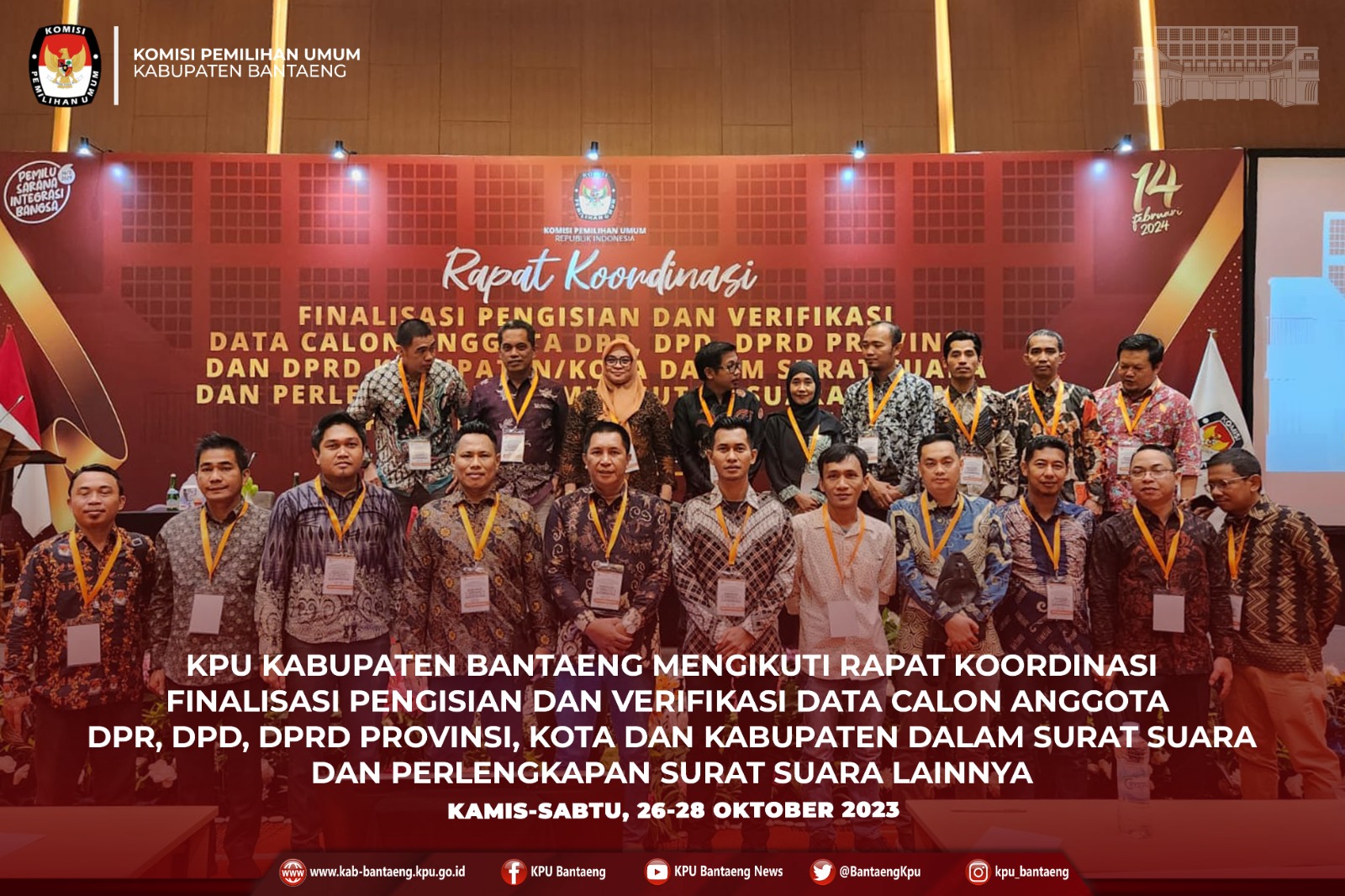 KPU Kab Bantaeng Mengikuti rapat Koordinasi Pengisian   Anggota DPR_DPD DPRD Prov-dan DPRD Kab Kota